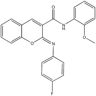 2-[(4-fluorophenyl)imino]-N-(2-methoxyphenyl)-2H-chromene-3-carboxamide Struktur