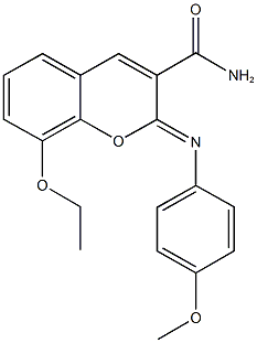 8-ethoxy-2-[(4-methoxyphenyl)imino]-2H-chromene-3-carboxamide Structure