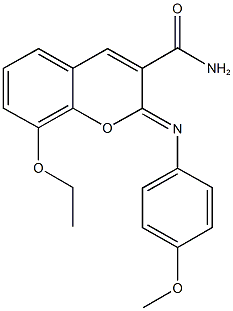 8-ethoxy-2-[(4-methoxyphenyl)imino]-2H-chromene-3-carboxamide 化学構造式