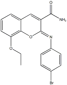 2-[(4-bromophenyl)imino]-8-ethoxy-2H-chromene-3-carboxamide Structure