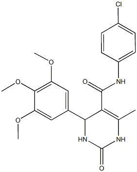 N-(4-chlorophenyl)-6-methyl-2-oxo-4-[3,4,5-tris(methyloxy)phenyl]-1,2,3,4-tetrahydropyrimidine-5-carboxamide|