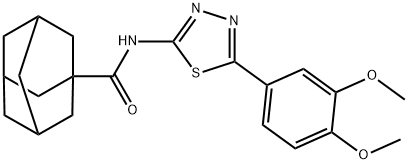 N-[5-(3,4-dimethoxyphenyl)-1,3,4-thiadiazol-2-yl]-1-adamantanecarboxamide 结构式