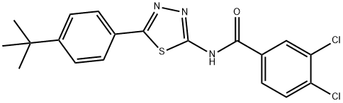 N-[5-(4-tert-butylphenyl)-1,3,4-thiadiazol-2-yl]-3,4-dichlorobenzamide,328561-44-0,结构式