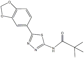 N-[5-(1,3-benzodioxol-5-yl)-1,3,4-thiadiazol-2-yl]-2,2-dimethylpropanamide Struktur