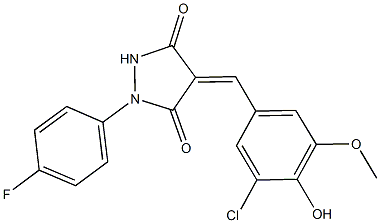 4-(3-chloro-4-hydroxy-5-methoxybenzylidene)-1-(4-fluorophenyl)-3,5-pyrazolidinedione,328562-16-9,结构式