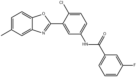 N-[4-chloro-3-(5-methyl-1,3-benzoxazol-2-yl)phenyl]-3-fluorobenzamide Structure