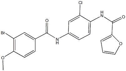 N-{4-[(3-bromo-4-methoxybenzoyl)amino]-2-chlorophenyl}-2-furamide 化学構造式