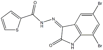 N'-(5,7-dibromo-2-oxo-1,2-dihydro-3H-indol-3-ylidene)-2-thiophenecarbohydrazide Struktur