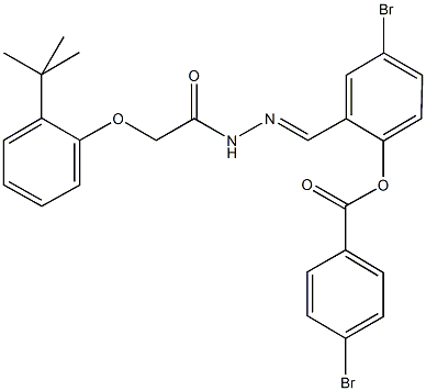 4-bromo-2-{2-[(2-tert-butylphenoxy)acetyl]carbohydrazonoyl}phenyl 4-bromobenzoate 化学構造式