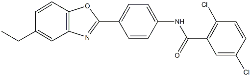 2,5-dichloro-N-[4-(5-ethyl-1,3-benzoxazol-2-yl)phenyl]benzamide Struktur