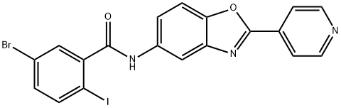 5-bromo-2-iodo-N-[2-(4-pyridinyl)-1,3-benzoxazol-5-yl]benzamide Structure