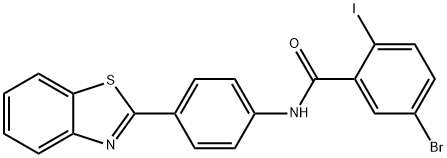 N-[4-(1,3-benzothiazol-2-yl)phenyl]-5-bromo-2-iodobenzamide Struktur