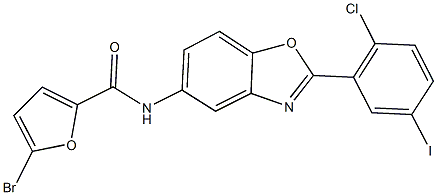 328909-47-3 5-bromo-N-[2-(2-chloro-5-iodophenyl)-1,3-benzoxazol-5-yl]-2-furamide