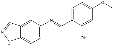 2-[(1H-indazol-5-ylimino)methyl]-5-methoxyphenol 化学構造式