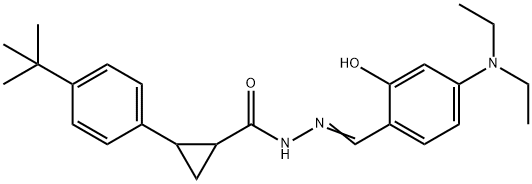 2-(4-tert-butylphenyl)-N'-[4-(diethylamino)-2-hydroxybenzylidene]cyclopropanecarbohydrazide 化学構造式