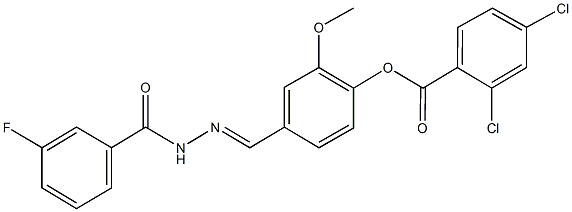 4-[2-(3-fluorobenzoyl)carbohydrazonoyl]-2-methoxyphenyl 2,4-dichlorobenzoate 结构式