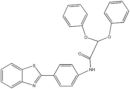 N-[4-(1,3-benzothiazol-2-yl)phenyl]-2,2-diphenoxyacetamide 化学構造式