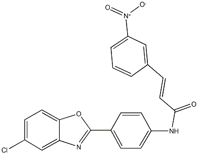 N-[4-(5-chloro-1,3-benzoxazol-2-yl)phenyl]-3-{3-nitrophenyl}acrylamide,328953-23-7,结构式