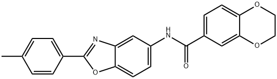 N-[2-(4-methylphenyl)-1,3-benzoxazol-5-yl]-2,3-dihydro-1,4-benzodioxine-6-carboxamide Structure