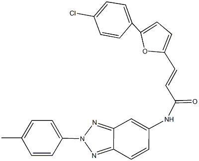 3-[5-(4-chlorophenyl)-2-furyl]-N-[2-(4-methylphenyl)-2H-1,2,3-benzotriazol-5-yl]acrylamide,328957-82-0,结构式