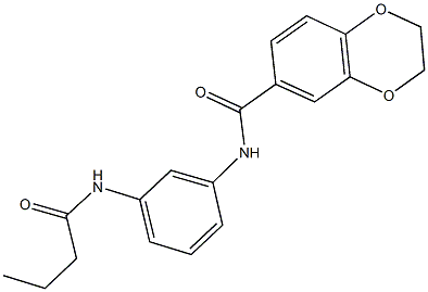 N-[3-(butyrylamino)phenyl]-2,3-dihydro-1,4-benzodioxine-6-carboxamide 结构式