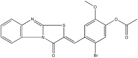 5-bromo-2-methoxy-4-[(3-oxo[1,3]thiazolo[3,2-a]benzimidazol-2(3H)-ylidene)methyl]phenyl acetate,328961-77-9,结构式