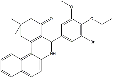 5-(3-bromo-4-ethoxy-5-methoxyphenyl)-2,2-dimethyl-2,3,5,6-tetrahydrobenzo[a]phenanthridin-4(1H)-one 结构式