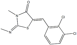 5-(2,3-dichlorobenzylidene)-3-methyl-2-(methylimino)-1,3-thiazolidin-4-one,328963-54-8,结构式