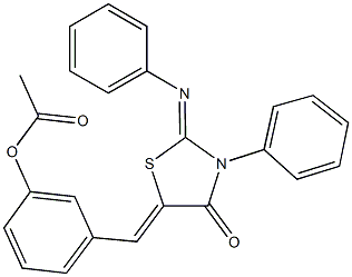 3-{[4-oxo-3-phenyl-2-(phenylimino)-1,3-thiazolidin-5-ylidene]methyl}phenyl acetate Struktur