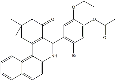 5-bromo-4-(2,2-dimethyl-4-oxo-1,2,3,4,5,6-hexahydrobenzo[a]phenanthridin-5-yl)-2-ethoxyphenyl acetate,328964-15-4,结构式