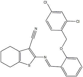 2-({2-[(2,4-dichlorobenzyl)oxy]benzylidene}amino)-4,5,6,7-tetrahydro-1-benzothiophene-3-carbonitrile Structure