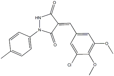 4-(3-chloro-4,5-dimethoxybenzylidene)-1-(4-methylphenyl)-3,5-pyrazolidinedione,328966-14-9,结构式