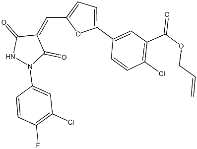 328966-33-2 allyl 2-chloro-5-(5-{[1-(3-chloro-4-fluorophenyl)-3,5-dioxo-4-pyrazolidinylidene]methyl}-2-furyl)benzoate
