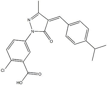 2-chloro-5-[4-(4-isopropylbenzylidene)-3-methyl-5-oxo-4,5-dihydro-1H-pyrazol-1-yl]benzoic acid Structure