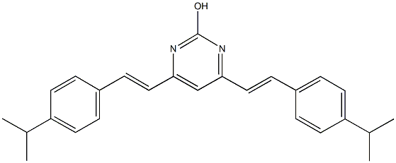 4,6-bis[2-(4-isopropylphenyl)vinyl]-2-pyrimidinol 结构式