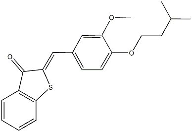 2-[4-(isopentyloxy)-3-methoxybenzylidene]-1-benzothiophen-3(2H)-one 化学構造式