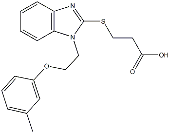 3-({1-[2-(3-methylphenoxy)ethyl]-1H-benzimidazol-2-yl}sulfanyl)propanoic acid Structure