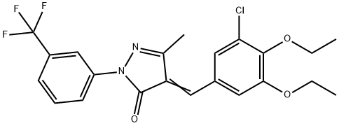 4-(3-chloro-4,5-diethoxybenzylidene)-5-methyl-2-[3-(trifluoromethyl)phenyl]-2,4-dihydro-3H-pyrazol-3-one,328978-09-2,结构式