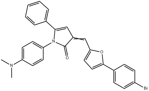 3-{[5-(4-bromophenyl)-2-furyl]methylene}-1-[4-(dimethylamino)phenyl]-5-phenyl-1,3-dihydro-2H-pyrrol-2-one,328998-09-0,结构式
