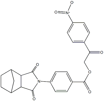 2-{4-nitrophenyl}-2-oxoethyl 4-(3,5-dioxo-4-azatricyclo[5.2.1.0~2,6~]dec-4-yl)benzoate Structure