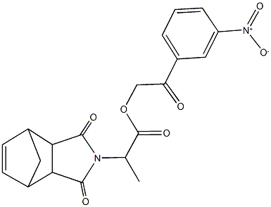 2-{3-nitrophenyl}-2-oxoethyl 2-(3,5-dioxo-4-azatricyclo[5.2.1.0~2,6~]dec-8-en-4-yl)propanoate Structure