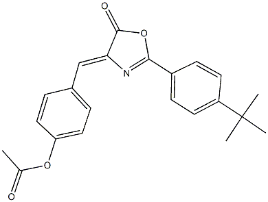 4-[(2-(4-tert-butylphenyl)-5-oxo-1,3-oxazol-4(5H)-ylidene)methyl]phenyl acetate Structure