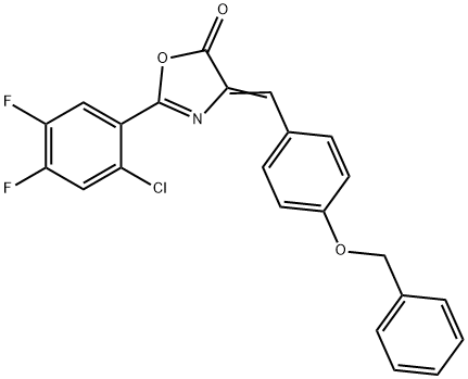 4-[4-(benzyloxy)benzylidene]-2-(2-chloro-4,5-difluorophenyl)-1,3-oxazol-5(4H)-one Struktur