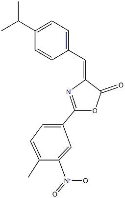 2-{3-nitro-4-methylphenyl}-4-(4-isopropylbenzylidene)-1,3-oxazol-5(4H)-one 化学構造式