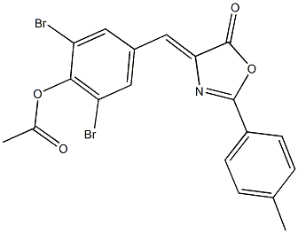 329023-40-7 2,6-dibromo-4-[(2-(4-methylphenyl)-5-oxo-1,3-oxazol-4(5H)-ylidene)methyl]phenyl acetate