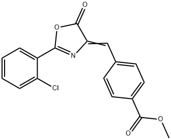 methyl 4-[(2-(2-chlorophenyl)-5-oxo-1,3-oxazol-4(5H)-ylidene)methyl]benzoate 化学構造式