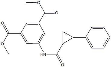 dimethyl 5-{[(2-phenylcyclopropyl)carbonyl]amino}isophthalate Structure