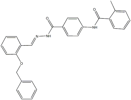 N-[4-({2-[2-(benzyloxy)benzylidene]hydrazino}carbonyl)phenyl]-2-methylbenzamide Struktur
