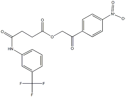 2-{4-nitrophenyl}-2-oxoethyl 4-oxo-4-[3-(trifluoromethyl)anilino]butanoate Structure