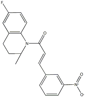 6-fluoro-1-(3-{3-nitrophenyl}acryloyl)-2-methyl-1,2,3,4-tetrahydroquinoline,329049-82-3,结构式